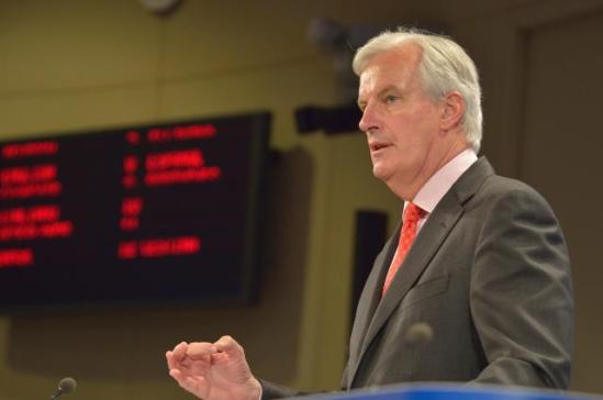 Press conference by Michel Barnier, Member of the European Commission, on the establishment of a Single Resolution Mechanism for the Banking Union. (EC Audiovisual Services).