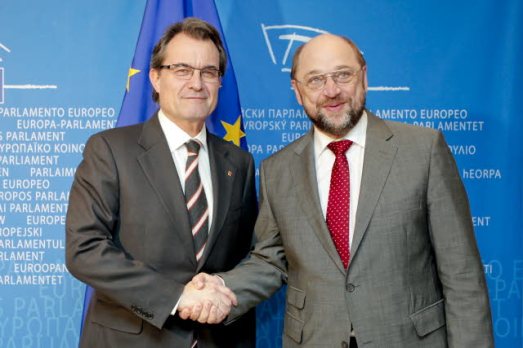 Martin SCHULZ - EP President meets with Artur MAS - President of the Catalan Government. Mr Mas would wish he had the  blessings of Mr Schulz for his illegal vote of last Sunday (EP Audiovisual Services, 21/03/2012)