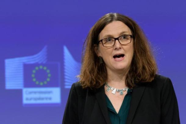 Cecilia Malmström, EU Commissioner for Trade , announces the successful conclusion of the final discussions on the EU-Japan Economic Partnership Agreement (EPA) – Brussels, 08 Dec 2017. (Copyright: European Union; Source: EC - Audiovisual Service; Photo: Georges Boulougouris)